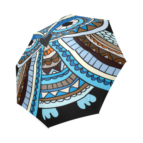 Cute Blue Owl Landscape Foldable Umbrella (Model U01)