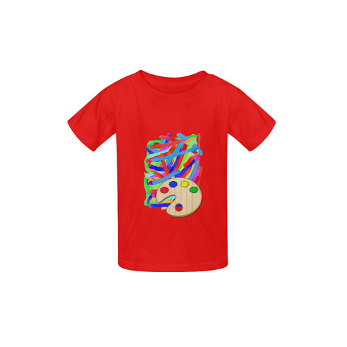 Colorful Finger Painting  with Artists Palette Kid's  Classic T-shirt (Model T22)