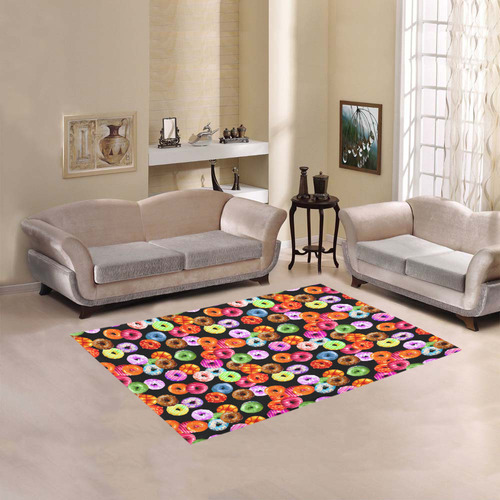 Colorful Yummy DONUTS pattern Area Rug 5'3''x4'