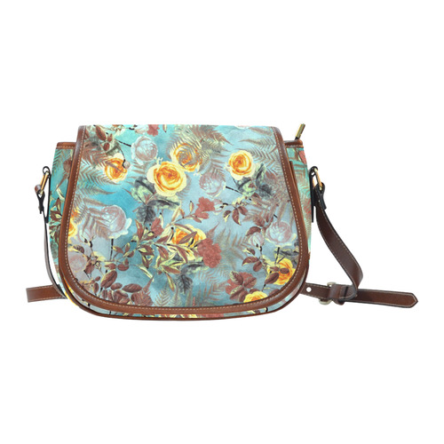 flowers 3 Saddle Bag/Large (Model 1649)