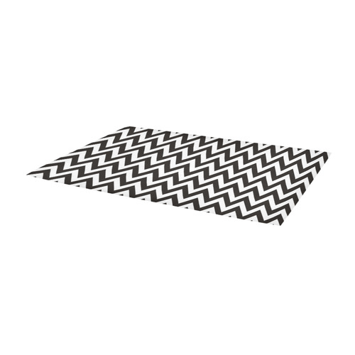 HIPSTER zigzag chevron pattern black & white Area Rug 9'6''x3'3''