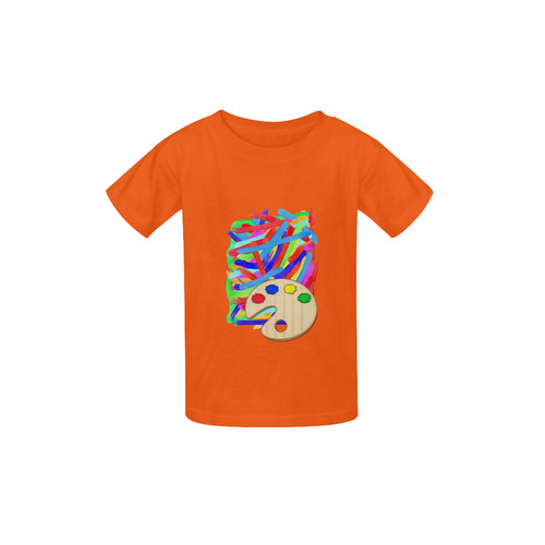 Colorful Finger Painting  with Artists Palette Kid's  Classic T-shirt (Model T22)