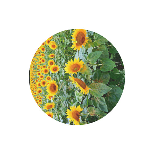 Sunflower Field Round Mousepad