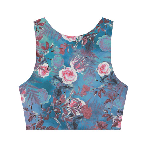 flowers 4 Women's Crop Top (Model T42)