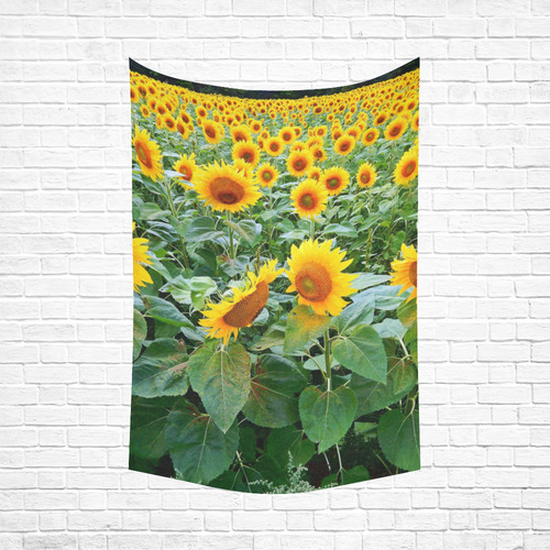 Sunflower Field Cotton Linen Wall Tapestry 60"x 90"