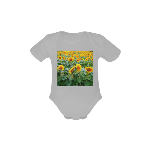Sunflower Field Baby Powder Organic Short Sleeve One Piece (Model T28)