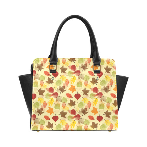 Autumn flat LEAVES Pattern Classic Shoulder Handbag (Model 1653)