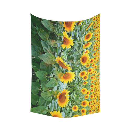 Sunflower Field Cotton Linen Wall Tapestry 90"x 60"