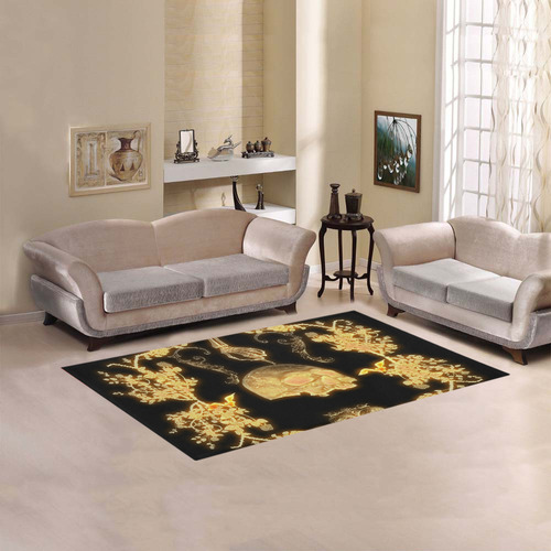 Yellow skull Area Rug 5'x3'3''