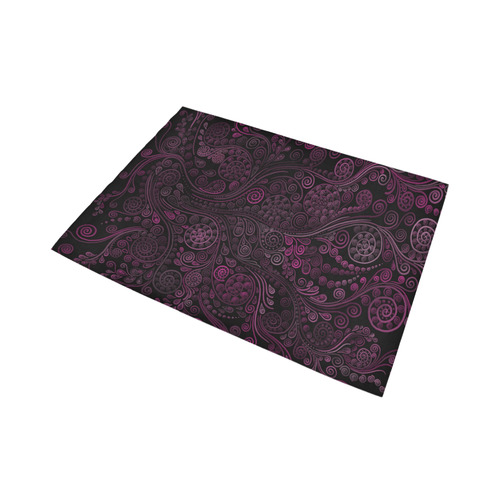 3D psychedelic ornaments, magenta Area Rug7'x5'