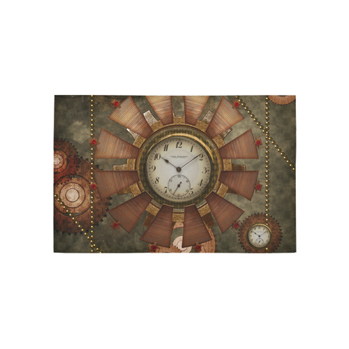 Steampunk, wonderful clocks in noble design Area Rug 5'x3'3''