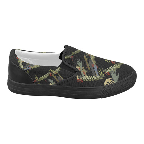 Zombie Hands Women's Slip-on Canvas Shoes (Model 019)