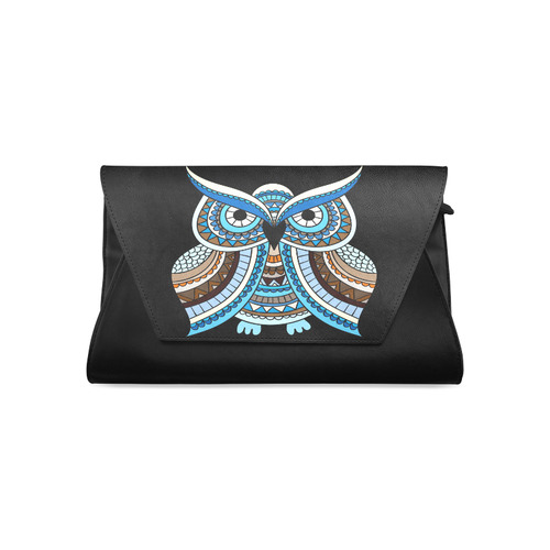 Cute Blue Owl Landscape Clutch Bag (Model 1630)