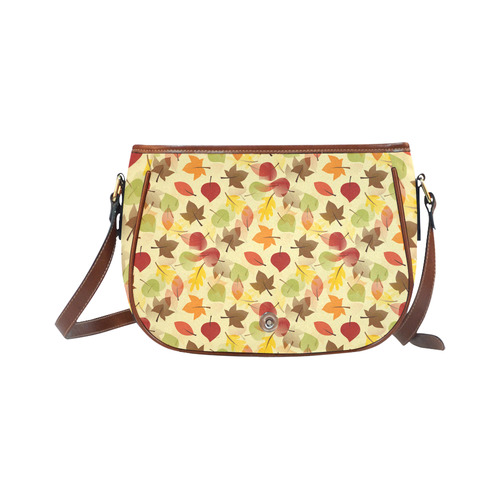 Autumn flat LEAVES Pattern Saddle Bag/Large (Model 1649)