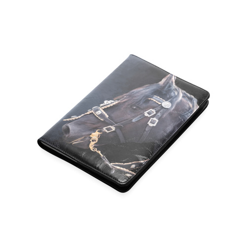 A beautiful painting black friesian horse portrait Custom NoteBook A5