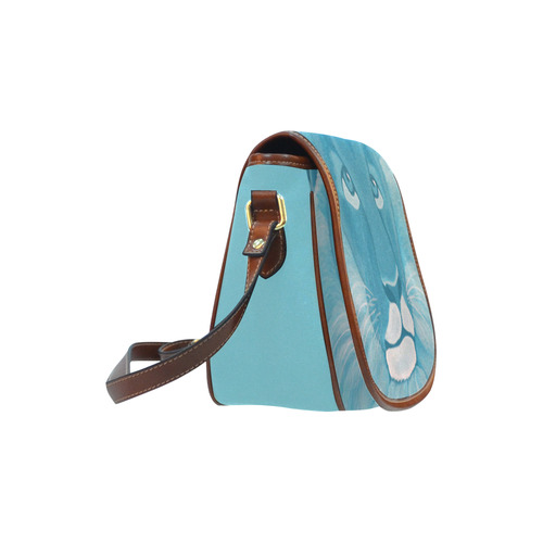 Turquoise Lion Saddle Bag/Small (Model 1649) Full Customization