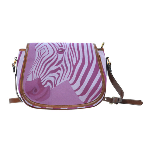 Magenta Zebra Saddle Bag/Small (Model 1649) Full Customization