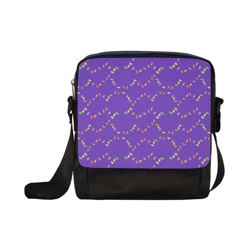 Festive Christmas Lights on Purple Crossbody Nylon Bags (Model 1633)