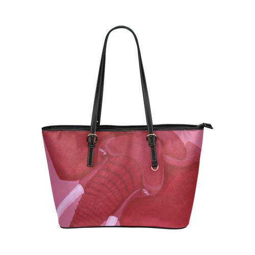 Crimson Elephant Leather Tote Bag/Small (Model 1651)