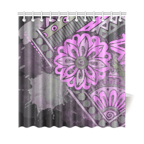 Fl Modern Geometric Shower Curtain, Pink Geometric Shower Curtain