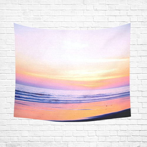 Sunshine Beach Scene, Summer, Sun, Holidays Cotton Linen Wall Tapestry 60"x 51"