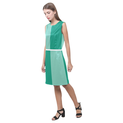 Lucite Green and Emerald Eos Women's Sleeveless Dress (Model D01)