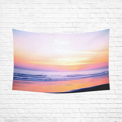 Sunshine Beach Scene, Summer, Sun, Holidays Cotton Linen Wall Tapestry 90"x 60"