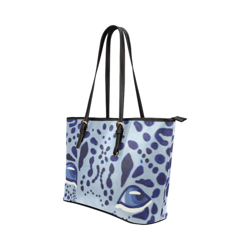 Ultramarine Jaguar Leather Tote Bag/Small (Model 1651)