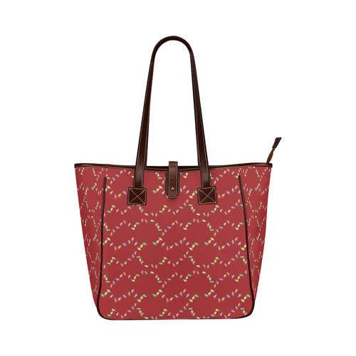 Festive Christmas Lights  on Red Classic Tote Bag (Model 1644)