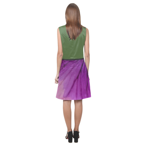 Cactus Pink and Purple Pansy Eos Women's Sleeveless Dress (Model D01)