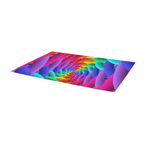 Psychedelic Rainbow Spiral Petals Fractal Area Rug 9'6''x3'3''