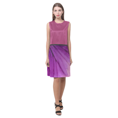 Cactus Flower Pink and Purple Pansy Eos Women's Sleeveless Dress (Model D01)