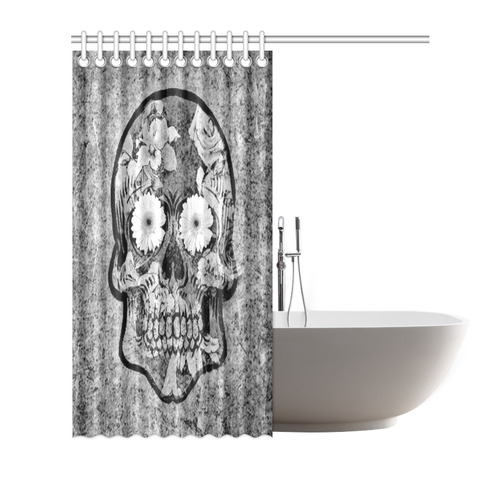 Smiling flower Sugarskull B Shower Curtain 66"x72"