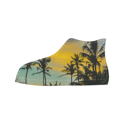 Tropical Scene at Sunset Time Men’s Classic High Top Canvas Shoes (Model 017)