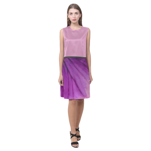 Moonlight Mauve Pink and Purple Pansy Eos Women's Sleeveless Dress (Model D01)