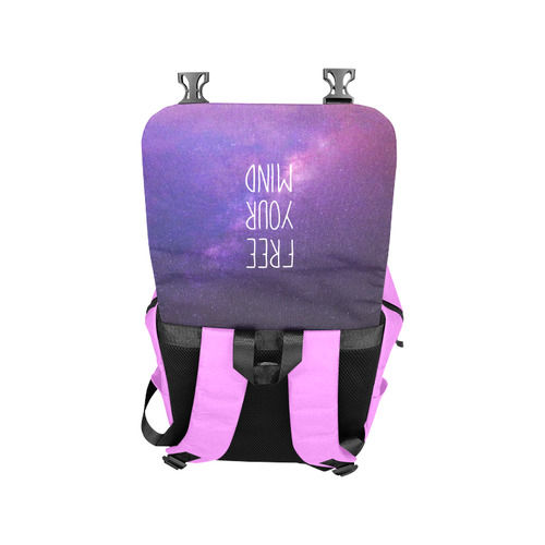 "Free Your Mind" Quote Purple Blue Night Sky Casual Shoulders Backpack (Model 1623)