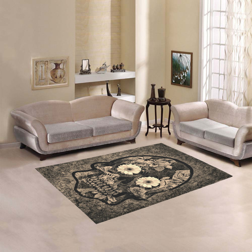 Smiling flower Sugarskull C Area Rug 5'3''x4'