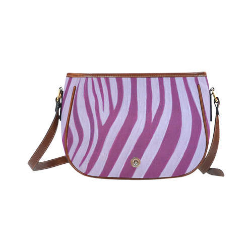 Magenta Zebra Saddle Bag/Small (Model 1649) Full Customization