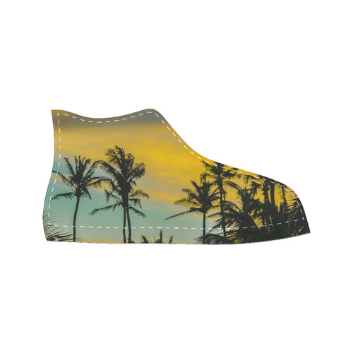 Tropical Scene at Sunset Time Men’s Classic High Top Canvas Shoes (Model 017)