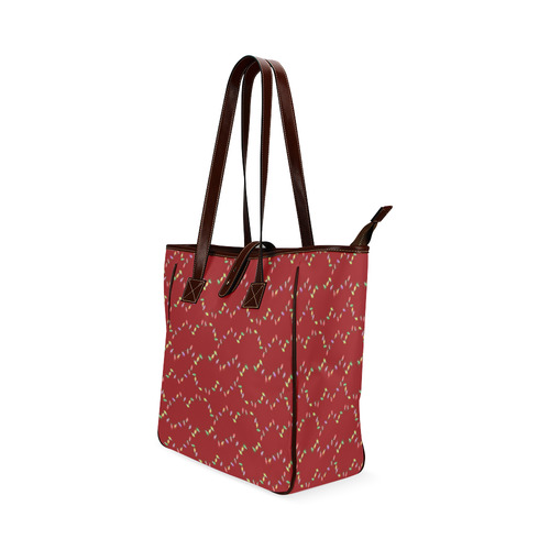 Festive Christmas Lights  on Red Classic Tote Bag (Model 1644)