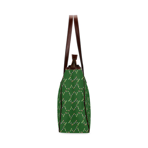 Festive Christmas Lights on Green Classic Tote Bag (Model 1644)