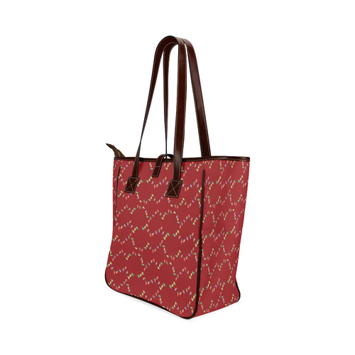 Festive Christmas Lights  on Red Classic Tote Bag (Model 1644)