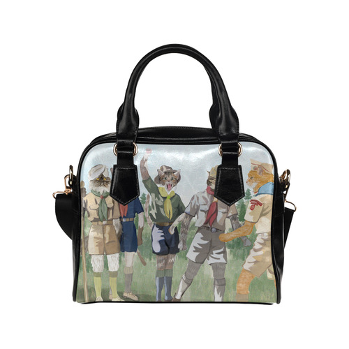 International Cat Scouts PU Leather Handbag Shoulderbag Shoulder Handbag (Model 1634)