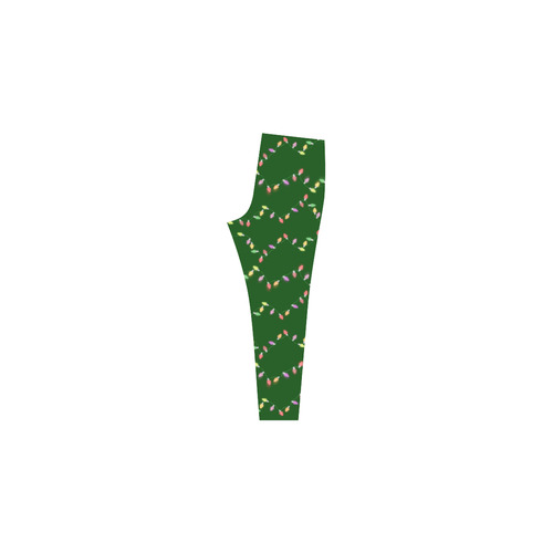 Festive Christmas Lights on Green Cassandra Women's Leggings (Model L01)