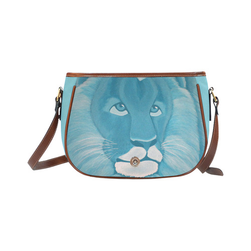 Turquoise Lion Saddle Bag/Small (Model 1649) Full Customization