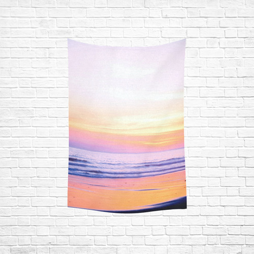 Sunshine Beach Scene, Summer, Sun, Holidays Cotton Linen Wall Tapestry 40"x 60"