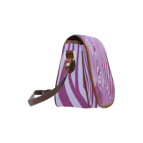 Magenta Zebra Saddle Bag/Small (Model 1649) Full Customization