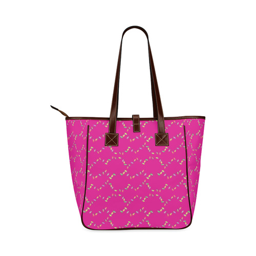 Festive Christmas Lights on Pink Classic Tote Bag (Model 1644)