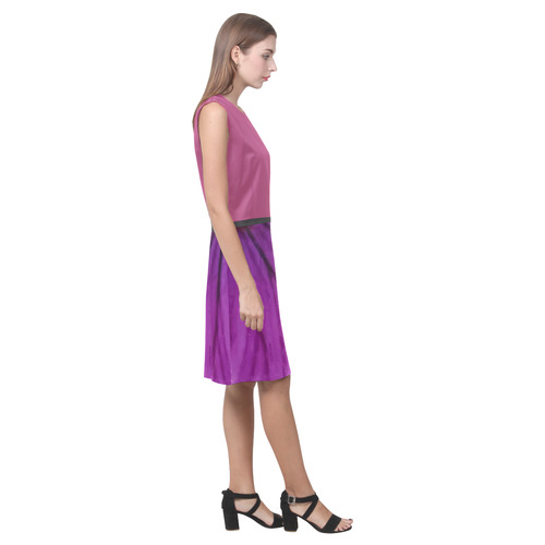 Cactus Flower Pink and Purple Pansy Eos Women's Sleeveless Dress (Model D01)