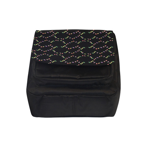 Festive Christmas Lights on Black Crossbody Nylon Bags (Model 1633)